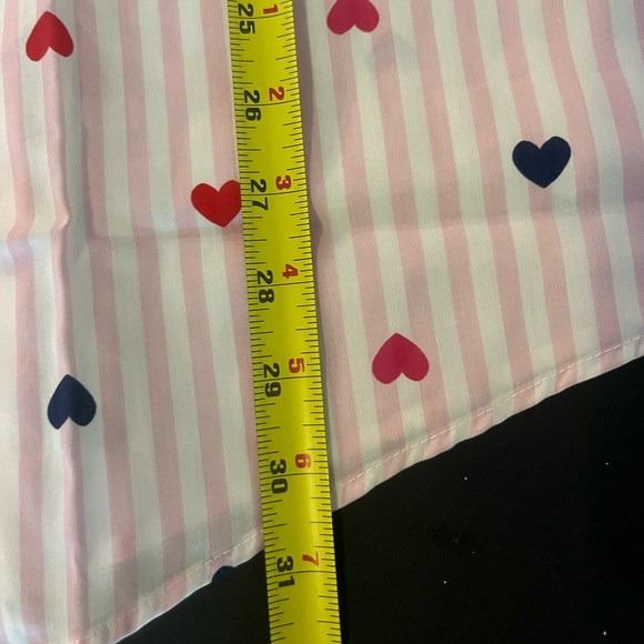 Woman Within Pink Short-Sleeve Button-Down Shirt with Red & Blue Heart Print 3X - Picture 5 of 5